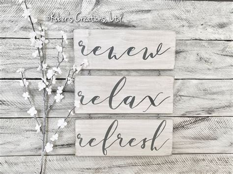 renew relax refresh spa sign spa art bathroom art relax etsy spa