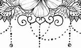 Lace Garter Hibiscus sketch template