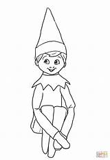 Elf Shelf Coloring Girl Pages Christmas Printable Decorations Elves Sheets sketch template