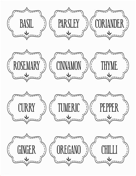spice jar label template    printable kitchen spice labels