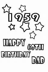 Birthday Coloring Pages 60th Happy Colouring Eu Dad Cards Drawing sketch template
