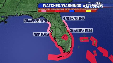 hurricane watches warnings issued  parts  tampa bay