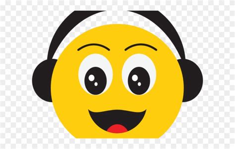 Smiley Clipart Listening Emoticon Listening To Music Png