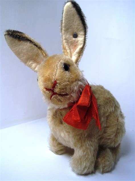 inquisitive vintage rabbit steiff bear stuffed animal