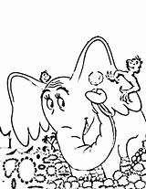 Horton Coloring Pages Elephant Getcolorings Hears Who sketch template