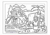 Coloring Jesus Houses Parables Two Tale Slideshare sketch template