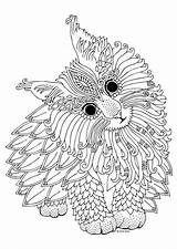 Coloring Pages Printable Watercolor Pen Mandala Gel Adult Cat Chat Animal Dessin Colouring Book Coloriage Color Adults Kočka Sheets Kids sketch template