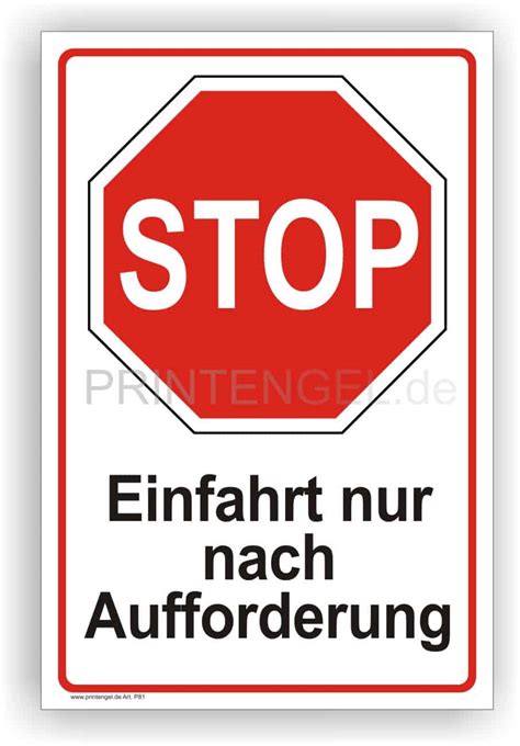 warnschild stopschild einfahrt nur nach aufforderung printengel