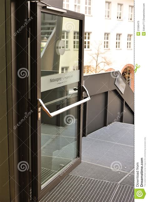 Emergency Exit Glass Door Stock Image Image Of Doorway