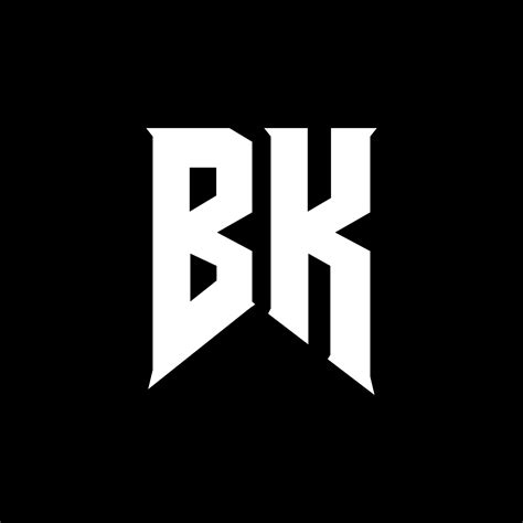 bk letter logo design initial letters bk gamings logo icon