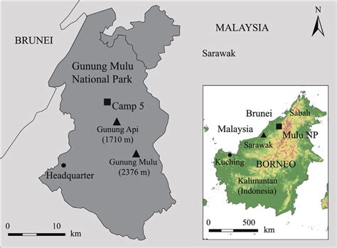 Map Of Gunung Mulu National Park Northern Sarawak