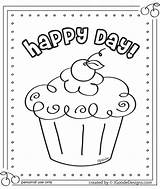Coloring Cupcake Pages Birthday Happy Color Projectsforpreschoolers Printable Sheets Print Kids sketch template