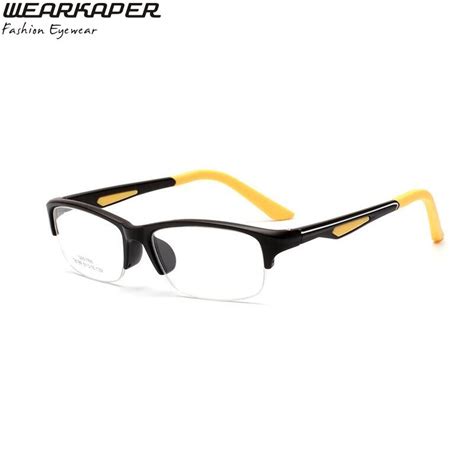 Wearkaper Men S Leisure Half Frame Tr90 Eyeglasses Optical Silicone