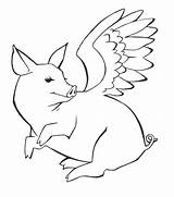 Pig Flying Drawing Tattoo Pigs Tattoos Coloring Deviantart Pages Drawings Getdrawings Outline Simple Sketch Clipart Cartoon Choose Board Josina Future sketch template