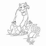 Ice Age Coloring Pages Diego Toddler Cute sketch template