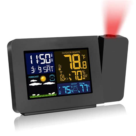 projection alarm clock digital clock projector  ceiling  indooroutdoor temperature
