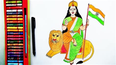 draw bharat mata step  step  easy  bharat mata drawing