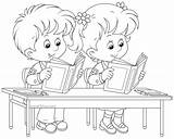 School Back Coloring Pages Sarahtitus Kids Read Fun Child sketch template