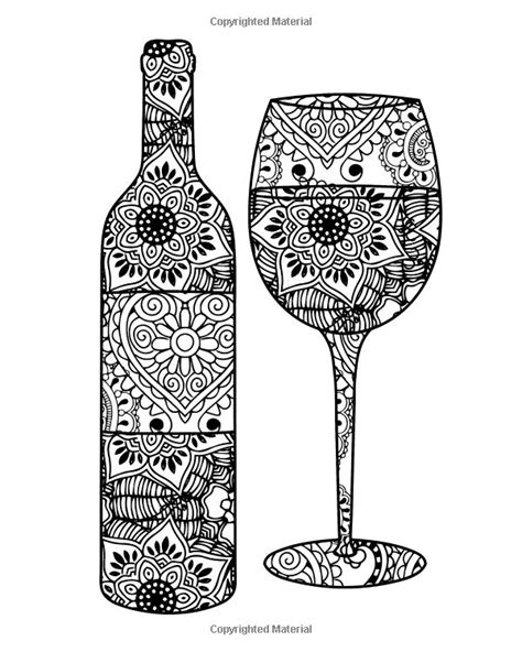 wine glass  bottle   intricate pattern