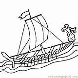Viking Ship Coloring Boat Pages Battleship Online Submarine Longboat Drawing Color Outline Transport Printable Sailboat Pirate Rocket Water Ships Boats sketch template