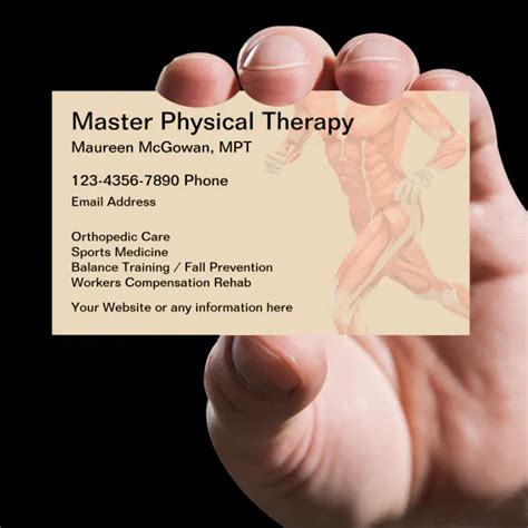 physical therapist therapy clinic business card zazzle