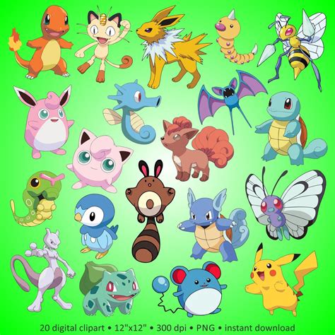 Buy 2 Get 1 Free Digital Clipart Pokemon Lovely Cartoon