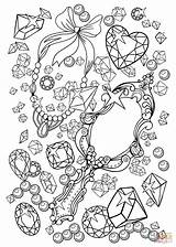 Coloring Pages Mirror Gemstones Vanity Jewelry Supercoloring sketch template