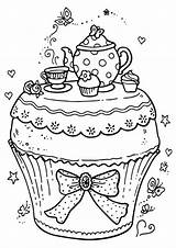 Coloring Pages Cupcake Cupcakes Kids Adult Colorir Print Easy Tulamama Colouring Livro Adults Choose Board sketch template