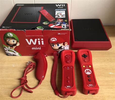 nintendo wii mini limited edition gb red console  extra controller   date sunday