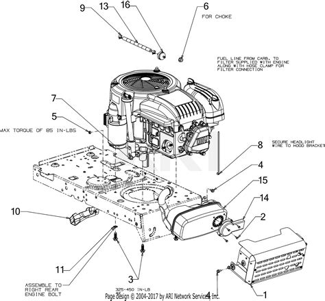 troy bilt tb hydro tractor akt  parts diagram  engine accessories