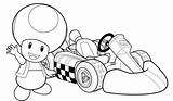Mario Kart Coloring Pages Wii Super Toad Cart Smart Drawing Bros Printable Colouring Luigi Boys Characters Birthday Party Color Racing sketch template