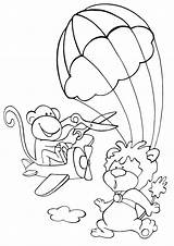 Parachute Coloring Pages sketch template