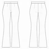 Pants Pattern Flared Waist Drawing High Sewing Tapered Lekala Technical S2001 Length sketch template