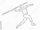 Javelin Thrower sketch template
