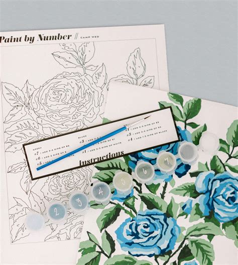 free paint by numbers printable floral download saffron