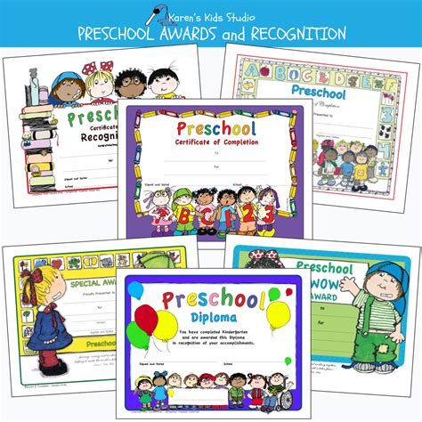 awards preschool awards set editable printables karens kids studio