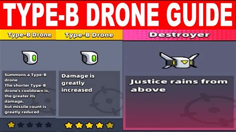 survivorio type  drone skill guide    stars damage test comparison  destroyer evo