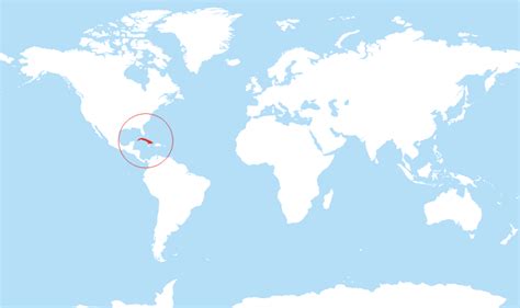 cuba located   world map