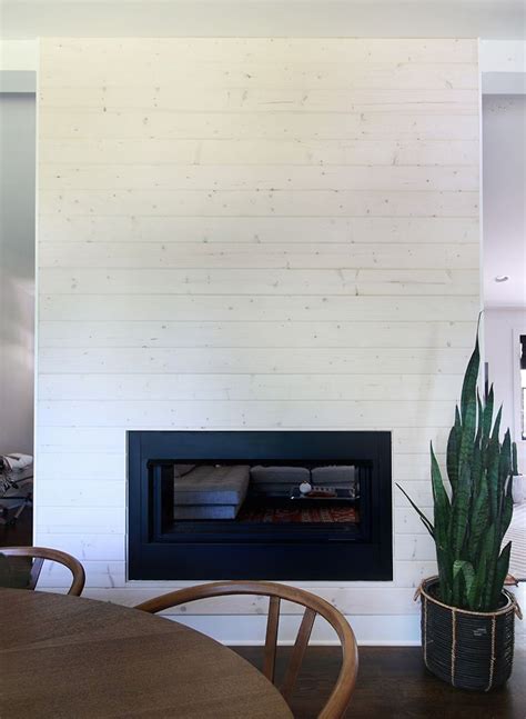 diy modern shiplap fireplace featuring beach wood appearance boards    electric