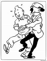 Coloriage Tournesol Tintin Professeur Imprimer sketch template