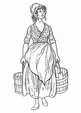 Colonial Milkmaid sketch template