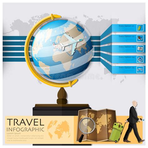 reis en de kaart infographic van de reiswereld vector illustratie illustratie bestaande uit