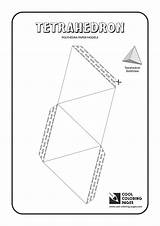 Paper Models Coloring Polyhedra Pages Tetrahedron Cool Solids sketch template