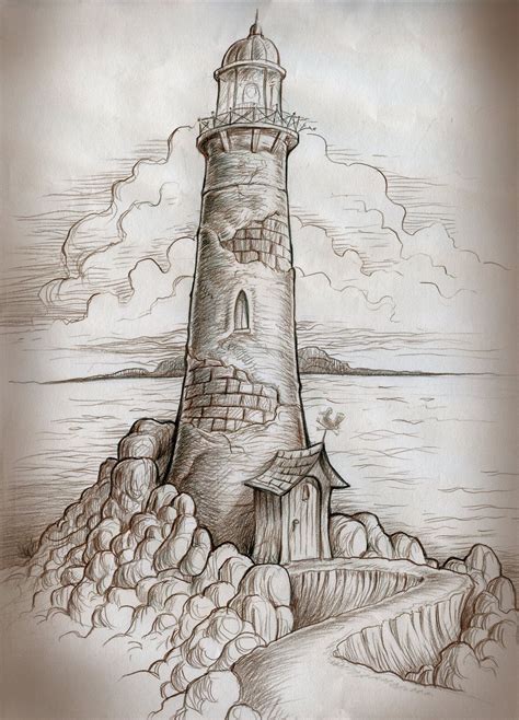 lighthouse pencil drawing  getdrawings