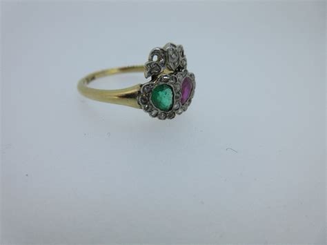 a ruby emerald and diamond lover s ring the offset