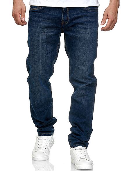 urban classics heren stretch denim jeans broek  pockets donkerblauw