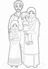 Mewarnai Keluarga Dengan Warnanya Lengkap sketch template