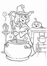 Halloween Coloring Pages Witch Cooking Potion Witches Making Color Printable Colouring Kids Procoloring Funschool Sheets Glinda Print Good Book Netart sketch template