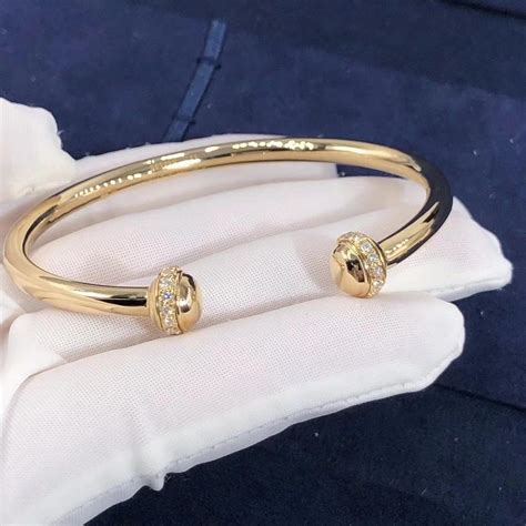 piaget possession open bangle bracelet  yellow gold  diamonds