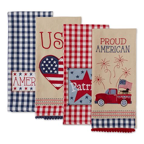 design imports americana kitchen towels set    hsn